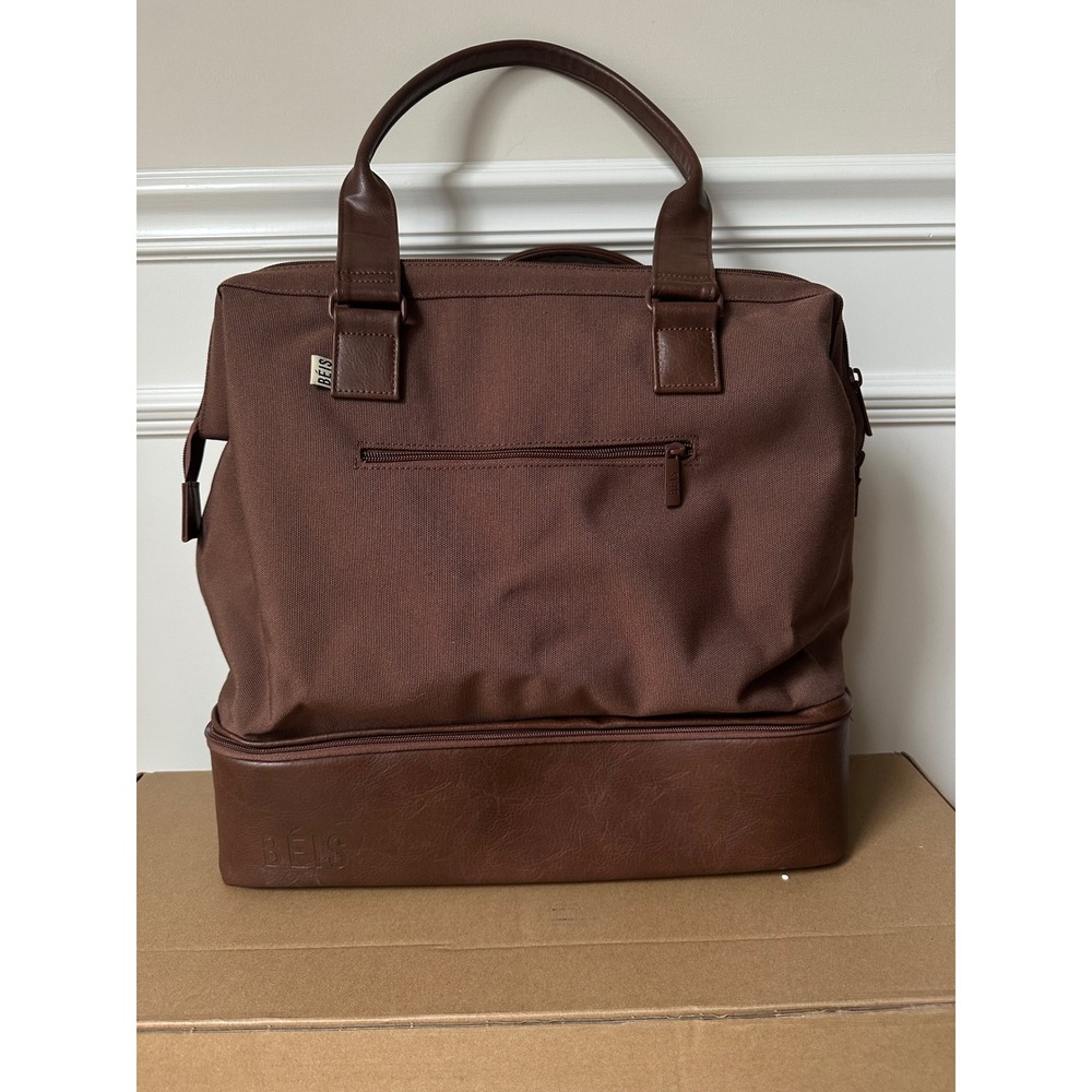 Beis Original The Mini Convertible Weekender Bag Maple Brown Canvas Travel